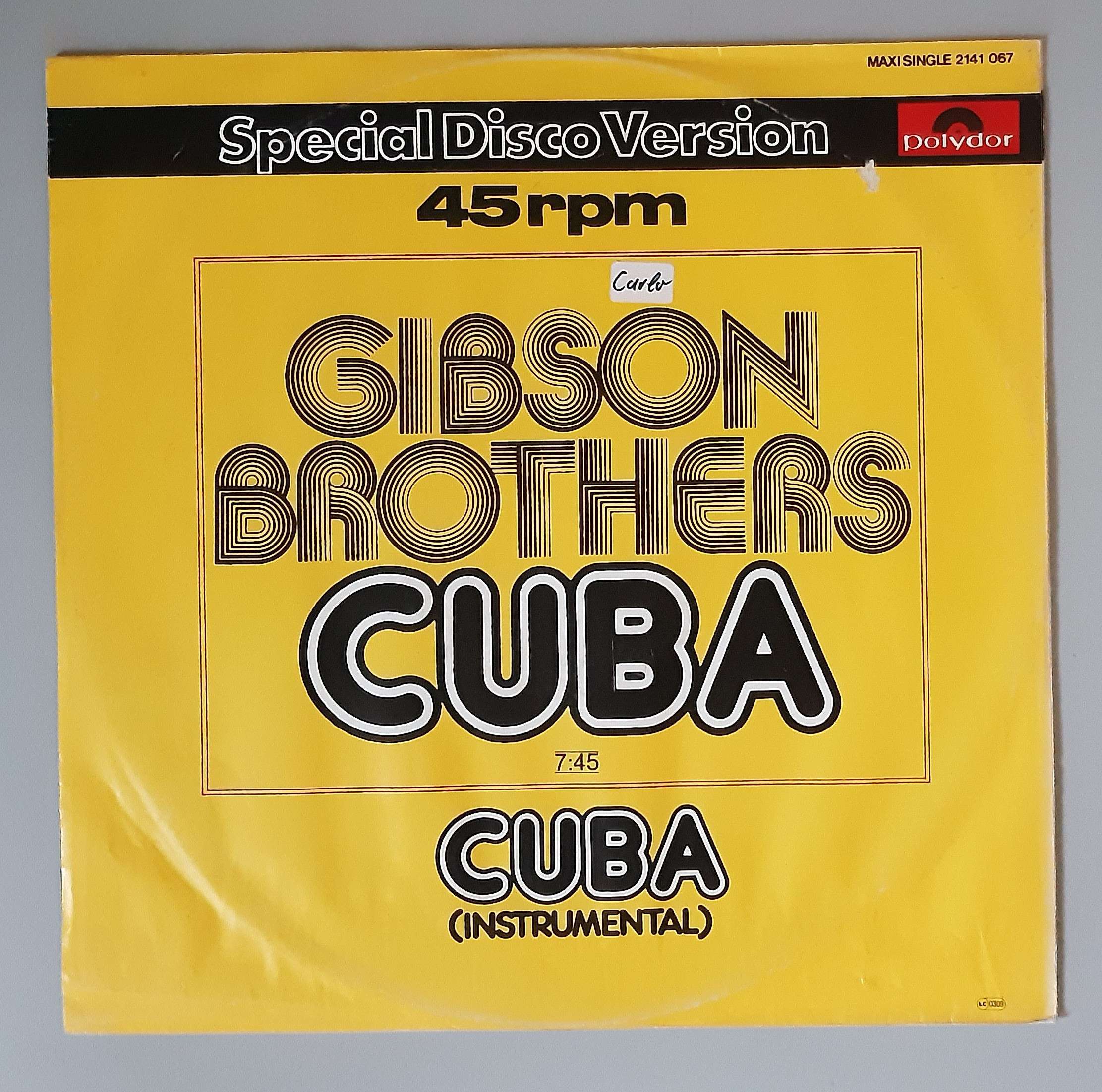 Gibson Brothers – "Cuba" (Polydor – 2141 067) Cover Vorderseite