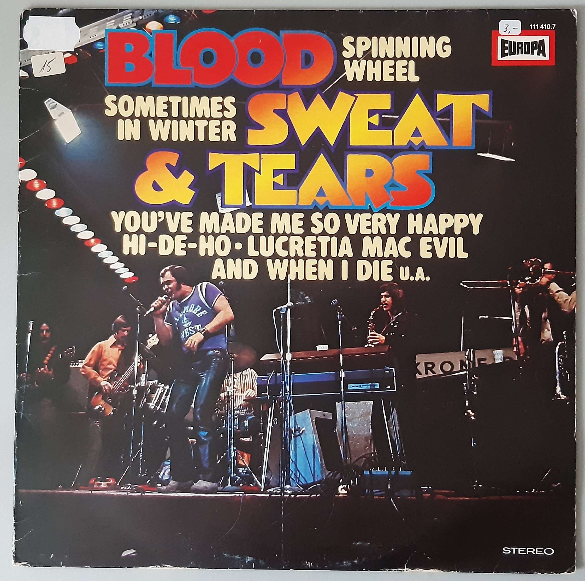 Blood Sweat & Tears– "Blood Sweat & Tears" (Europa – 111 410.7) Cover Vorderseite