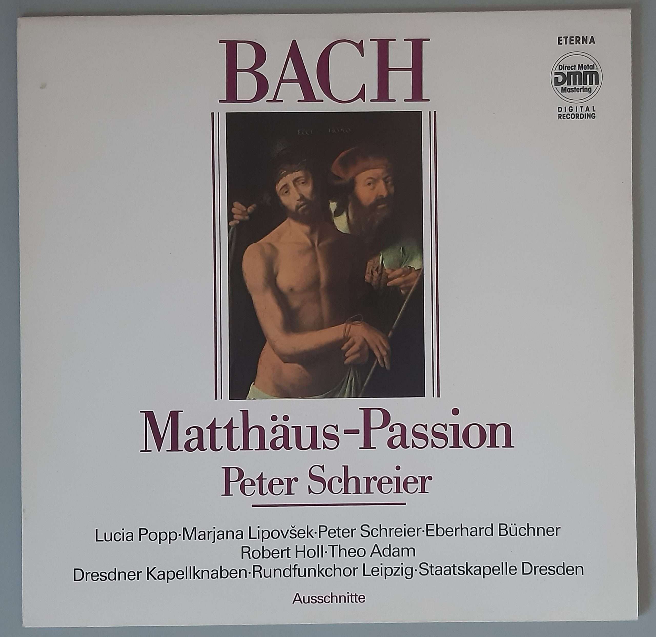 J. S. Bach – "Matthäus Passion BWV 244 (Ausschnitte)" (ETERNA – 7 29 267) Cover Vorderseite