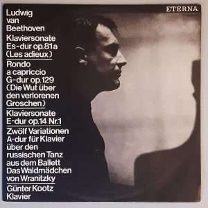 L. v. Beethoven "Klaviersonate Es-dur Op. 81a (Les Adieux) / Rondo A Capriccio ... (ETERNA – 8 20 777) Cover Vorderseite