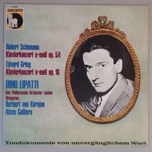 Dinu Lipatti - "Klavierkonzert A-moll Op. 54 / Klavierkonzert A-moll Op. 16" (Dacapo - VP 8054) Cover Vorderseite