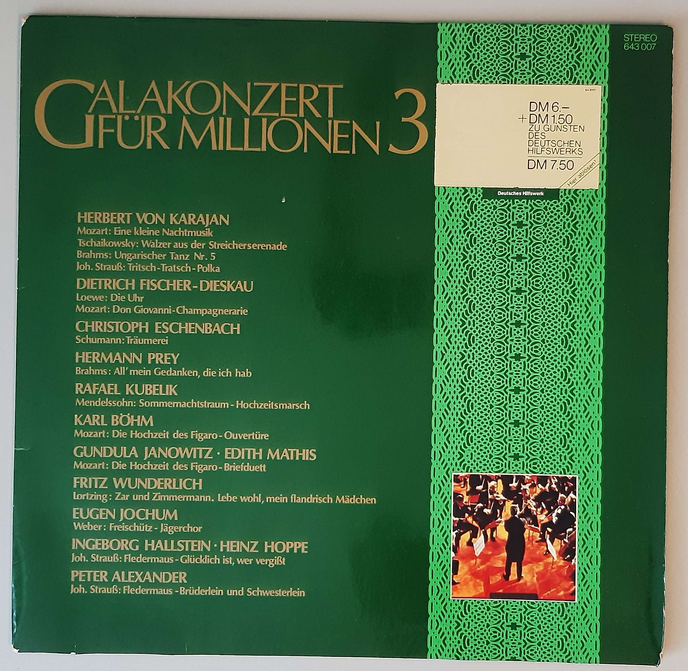 Various – "Galakonzert Für Millionen 3" (Deutsche Grammophon – 643 007) Cover Vorderseite