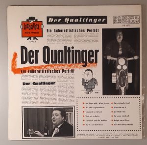 Helmut Qualtinger – "Der Qualtinger (Ein Kabarettistisches Porträt)" (Preiser Records – PR 3095) Cover Vorderseite