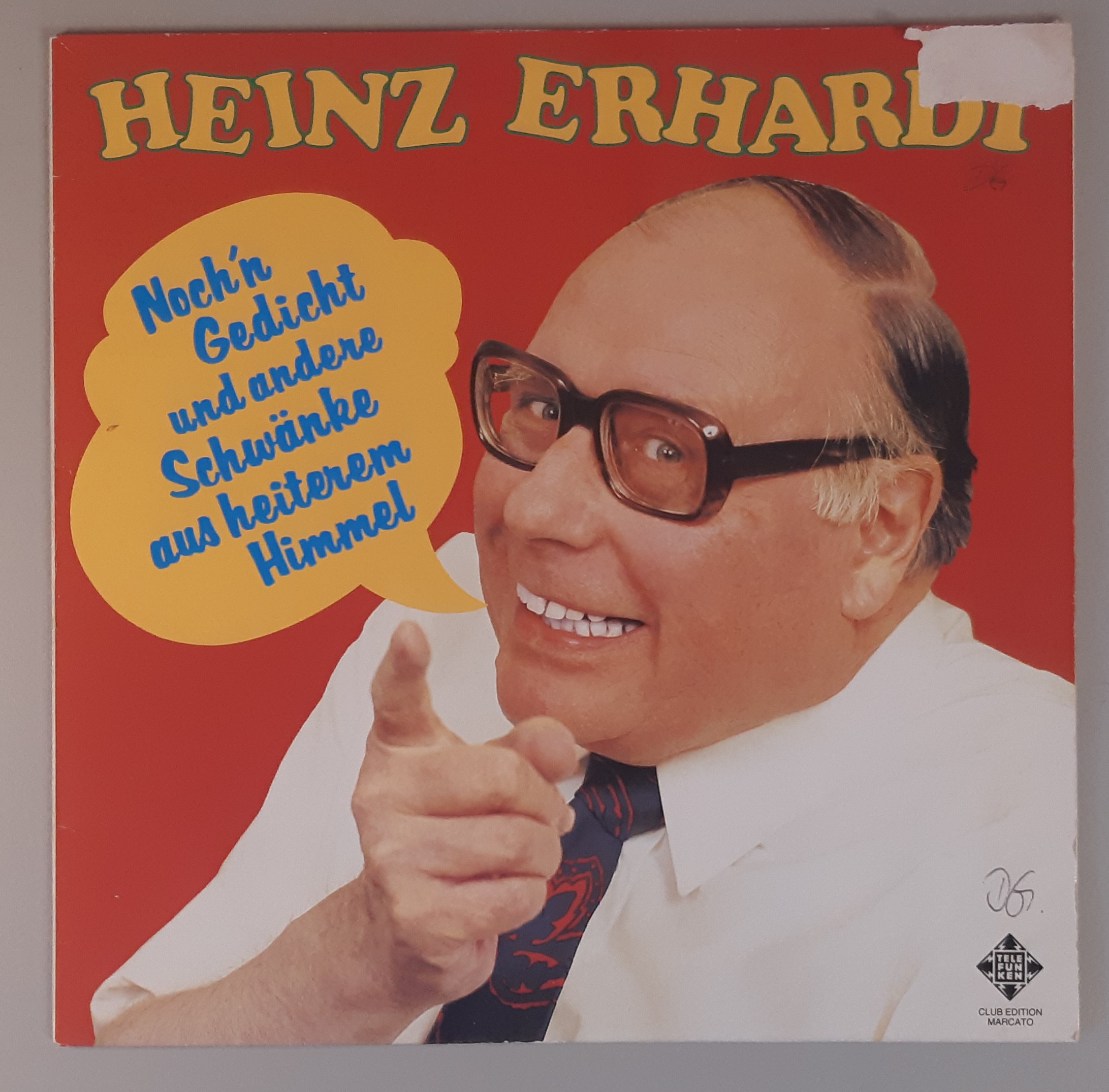 Heinz Erhardt – "Noch'n Gedicht Und Andere Schwänke Aus Heiterem Himmel" (Telefunken – 34 755 9) Cover Vorderseite
