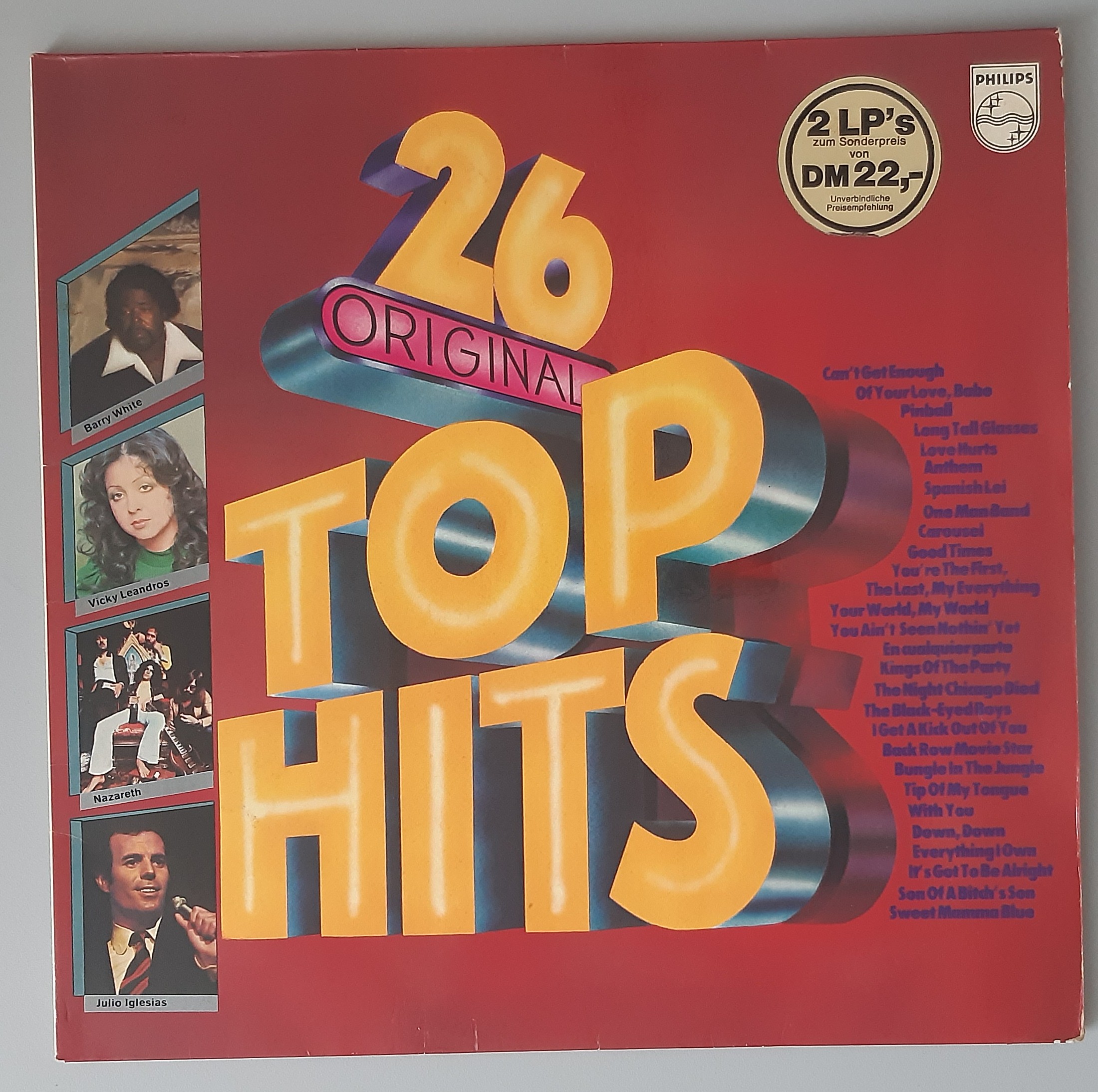 Various – "26 Original Top Hits" (Philips – 6612 054) Cover Vorderseite