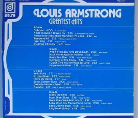 Louis Armstrong – "Greatest Hits" (Delta – DA 2003) Cover Rückseite