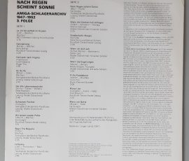 Various – Nach Regen Scheint Sonne (Amiga - Schlagerarchiv 1947 - 1952 3. Folge) Cover Rückseite Various – Nach Regen Scheint Sonne (Amiga - Schlagerarchiv 1947 - 1952 3. Folge) Cover Rückseite