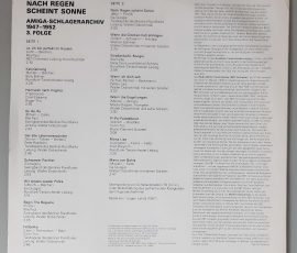 Various – Nach Regen Scheint Sonne (Amiga - Schlagerarchiv 1947 - 1952 3. Folge) Cover Rückseite Various – Nach Regen Scheint Sonne (Amiga - Schlagerarchiv 1947 - 1952 3. Folge) Cover Rückseite