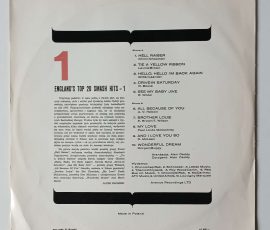 Alan Caddy – "England's Top 20 Smash Hits - 1" (Pronit - SXL 1026) Cover Rückseite Alan Caddy – "England's Top 20 Smash Hits - 1" (Pronit - SXL 1026) Cover Rückseite