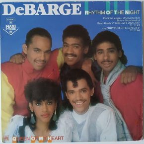 DeBarge – "Rhythm Of The Night" (Gordy) 45 RPM, Maxi-Single (Gordy – ZC 69301) Cover Vorderseite DeBarge – "Rhythm Of The Night" (Gordy) 45 RPM, Maxi-Single (Gordy – ZC 69301) Cover Vorderseite