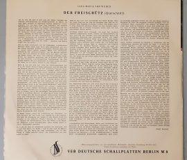 Carl Maria von Weber "Der Freischütz" (Querschnitt) (ETERNA – 8 20 147) Cover Rückseite Carl Maria von Weber "Der Freischütz" (Querschnitt) (ETERNA – 8 20 147) Cover Rückseite