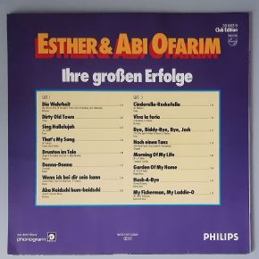 Esther & Abi Ofarim – "Ihre Großen Erfolge" (Philips – 30 663 9 Club Edition) Cover Rückseite Esther & Abi Ofarim – "Ihre Großen Erfolge" (Philips – 30 663 9 Club Edition) Cover Rückseite