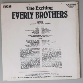 The Everly Brothers – "The Exciting Everly Brothers" (RCA Camden – CDS 1136) Cover Rückseite The Everly Brothers – "The Exciting Everly Brothers" (RCA Camden – CDS 1136) Cover Rückseite