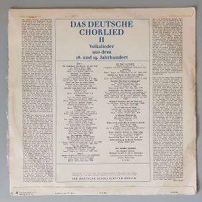 Solistenvereinigung des Berliner Rundfunks, Helmut Koch – "Das Deutsche Chorlied "(ETERNA – 8 35 020) Cover Rückseite Solistenvereinigung des Berliner Rundfunks, Helmut Koch – "Das Deutsche Chorlied "(ETERNA – 8 35 020) Cover Rückseite