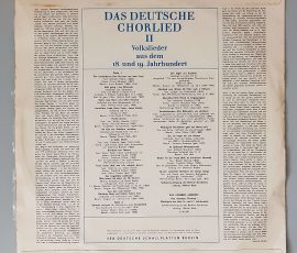 Solistenvereinigung des Berliner Rundfunks, Helmut Koch – "Das Deutsche Chorlied "(ETERNA – 8 35 020) Cover Rückseite Solistenvereinigung des Berliner Rundfunks, Helmut Koch – "Das Deutsche Chorlied "(ETERNA – 8 35 020) Cover Rückseite