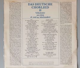 Solistenvereinigung des Berliner Rundfunks, Helmut Koch – "Das Deutsche Chorlied "(ETERNA – 8 35 020) Cover Rückseite Solistenvereinigung des Berliner Rundfunks, Helmut Koch – "Das Deutsche Chorlied "(ETERNA – 8 35 020) Cover Rückseite