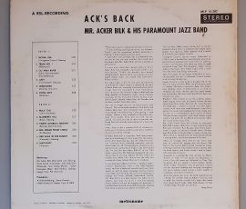 Acker Bilk & His Paramount Jazz Band – Ack's Back" (Metronome – MLP 15.207) Cover Rückseite Acker Bilk & His Paramount Jazz Band – Ack's Back" (Metronome – MLP 15.207) Cover Rückseite