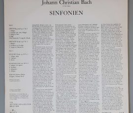 Johann Christian Bach "Sinfonien" (ETERNA – 8 26 194) Cover Rückseite Johann Christian Bach "Sinfonien" (ETERNA – 8 26 194) Cover Rückseite