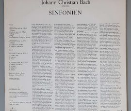 Johann Christian Bach "Sinfonien" (ETERNA – 8 26 194) Cover Rückseite Johann Christian Bach "Sinfonien" (ETERNA – 8 26 194) Cover Rückseite