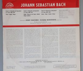 J.S. Bach "Sonatas For Violoncello And Harpsichord (Supraphon – SUA 10579) Cover Rückseite J.S. Bach "Sonatas For Violoncello And Harpsichord (Supraphon – SUA 10579) Cover Rückseite