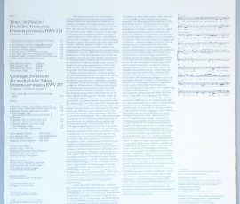 J. S. Bach – "Tönet, Ihr Pauken BWV 214 • Vereinigte Zwietracht Der Wechselnden... (ETERNA – 8 27 171) Cover Rückseite J. S. Bach – "Tönet, Ihr Pauken BWV 214 • Vereinigte Zwietracht Der Wechselnden... (ETERNA – 8 27 171) Cover Rückseite