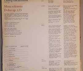 Ludwig van Beethoven "Missa Solemnis D-Dur Op. 123" (ETERNA – 8 25 559) Cover Rückseite Ludwig van Beethoven "Missa Solemnis D-Dur Op. 123" (ETERNA – 8 25 559) Cover Rückseite