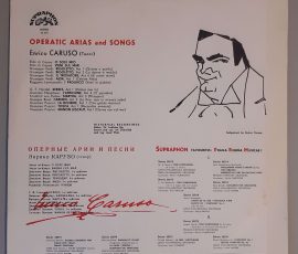 Enrico Caruso – "Enrico Caruso Sings" (Supraphon – SUA 10731) Cover Rückseite Enrico Caruso – "Enrico Caruso Sings" (Supraphon – SUA 10731) Cover Rückseite