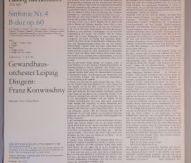 Ludwig van Beethoven "Sinfonie Nr. 4 B-dur Op. 60" (ETERNA – 8 25 413) Cover Rückseite Ludwig van Beethoven "Sinfonie Nr. 4 B-dur Op. 60" (ETERNA – 8 25 413) Cover Rückseite