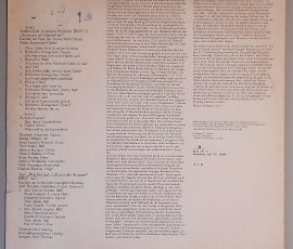 J. S. Bach – "Lobet Gott in seinen Reichen (Kantate BWV 11 / Zwei Duette Aus BWV 140" (ETERNA – 8 25 282) Cover Rückseite