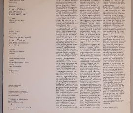 Konzert Für Zwei Violinen Und Orchester D-moll BWV 1043 / C" (ETERNA – 8 25 882) Cover Rückseite Konzert Für Zwei Violinen Und Orchester D-moll BWV 1043 / C" (ETERNA – 8 25 882) Cover Rückseite