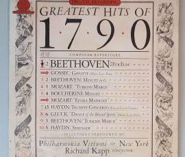 Various– "Greatest Hits Of 1790" (Columbia Masterworks – 35858) Cover Vorderseite Various– "Greatest Hits Of 1790" (Columbia Masterworks – 35858) Cover Vorderseite