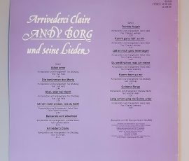 Andy Borg – "Arrivederci Claire (Andy Borg Und Seine Lieder)" (AMIGA – 8 56 201) Cover Rückseite Andy Borg – "Arrivederci Claire (Andy Borg Und Seine Lieder)" (AMIGA – 8 56 201) Cover Rückseite