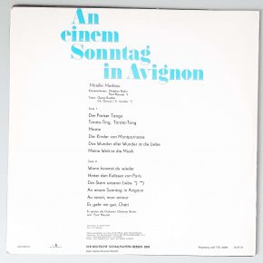 Mireille Mathieu – "An Einem Sonntag In Avignon" (AMIGA – 8 55 259) Cover Rückseite Mireille Mathieu – "An Einem Sonntag In Avignon" (AMIGA – 8 55 259) Cover Rückseite