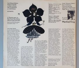 Manfred Krug Spricht Und Singt Carl Michael Bellman – Fredmans Episteln (LITERA – 8 65 137) Cover Rückseite Manfred Krug Spricht Und Singt Carl Michael Bellman – Fredmans Episteln (LITERA – 8 65 137) Cover Rückseite