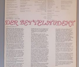 Karl Millöcker – "Der Bettelstudent" (Querschnitt) (AMIGA – 8 45 066) Cover Rückseite Karl Millöcker – "Der Bettelstudent" (Querschnitt) (AMIGA – 8 45 066) Cover Rückseite