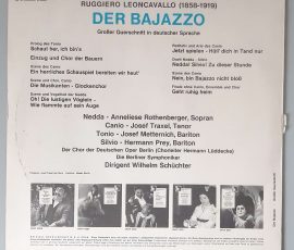 Ruggiero Leoncavallo – "Der Bajazzo (Großer Querschnitt In Deutscher Sprache)" (Die Volksplatte – SMVP 8012) Cover Rückseite Ruggiero Leoncavallo – "Der Bajazzo (Großer Querschnitt In Deutscher Sprache)" (Die Volksplatte – SMVP 8012) Cover Rückseite