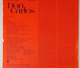 Giuseppe Verdi – "Don Carlos (Opernquerschnitt)" (ETERNA – 8 20 610) Cover Rückseite Giuseppe Verdi – "Don Carlos (Opernquerschnitt)" (ETERNA – 8 20 610) Cover Rückseite