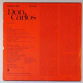 Giuseppe Verdi – "Don Carlos (Opernquerschnitt)" (ETERNA – 8 20 610) Cover Rückseite
