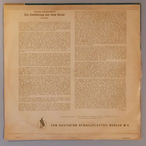 Wolfgang Amadeus Mozart – "Die Entführung Aus Dem Serail (Querschnitt)" (Eterna 8 20 039) Cover Rückseite Wolfgang Amadeus Mozart – "Die Entführung Aus Dem Serail (Querschnitt)" (Eterna 8 20 039) Cover Rückseite