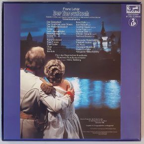 Franz Lehár – "Der Zarewitsch" (Eurodisc – 91 016 6 Club Edition) Box Rückseite