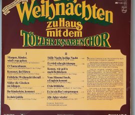 Tölzer Knabenchor – "Weihnachten Zu Haus Mit Dem Tölzer Knabenchor" (Philips – 6305 376) Cover Rückseite Tölzer Knabenchor – "Weihnachten Zu Haus Mit Dem Tölzer Knabenchor" (Philips – 6305 376) Cover Rückseite