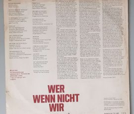 Various – "Wer, Wenn Nicht Wir (2. Festival Des Politischen Liedes)" Cover Rückseite Various – "Wer, Wenn Nicht Wir (2. Festival Des Politischen Liedes)" Cover Rückseite