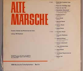Zentrales Orchester Des Ministeriums Des Innern – "Alte Märsche" (Eterna - 8 10 010) Cover Rückseite Zentrales Orchester Des Ministeriums Des Innern – "Alte Märsche" (Eterna - 8 10 010) Cover Rückseite