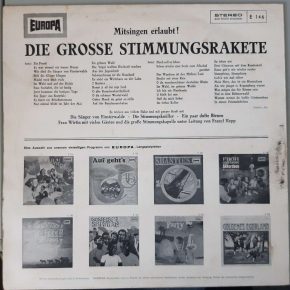 Various – Die Grosse Stimmungsrakete (Mitsingen Erlaubt!) (Europa - E 146) Cover Rückseite Various – Die Grosse Stimmungsrakete (Mitsingen Erlaubt!) (Europa - E 146) Cover Rückseite