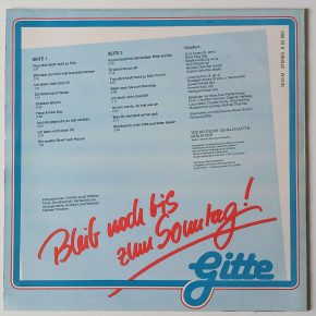 Gitte – "Bleib noch bis zum Sonntag" (AMIGA - 8 55 883) Cover Rückseite Gitte – "Bleib noch bis zum Sonntag" (AMIGA - 8 55 883) Cover Rückseite