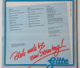 Gitte – "Bleib noch bis zum Sonntag" (AMIGA - 8 55 883) Cover Rückseite Gitte – "Bleib noch bis zum Sonntag" (AMIGA - 8 55 883) Cover Rückseite