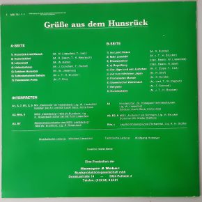 Various – "Grüße Aus Dem Hunsrück" (Homeyer & Weber Musikproduktions GmbH – F 6) Cover Rückseite Various – "Grüße Aus Dem Hunsrück" (Homeyer & Weber Musikproduktions GmbH – F 6) Cover Rückseite