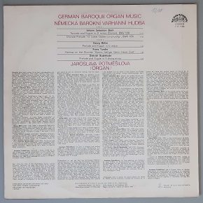 Jaroslava Potměšilová – "German Baroque Organ Music" (Supraphon – 1 11 1183) Cover Rückseite
