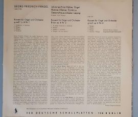 Georg Friedrich Händel – "Konzert Für Orgel Und Orchester G" (ETERNA – 8 20 179) Cover Rückseite