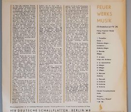 Georg Friedrich Händel – "Feuerwerksmusik (Orchesterkonzert" (ETERNA – 7 20 190) Cover Rückseite Georg Friedrich Händel – "Feuerwerksmusik (Orchesterkonzert" (ETERNA – 7 20 190) Cover Rückseite